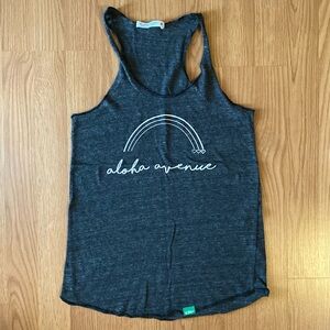 ❤️ Aloha Avenue Grey Rainbow Tank Top Size Medium NWOT